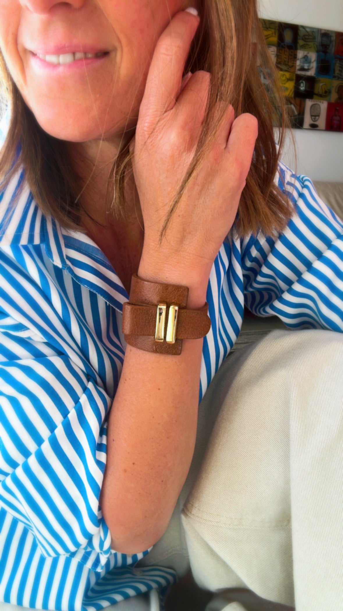 Brazalete 100% cuero. Transferencia bancaria $2400