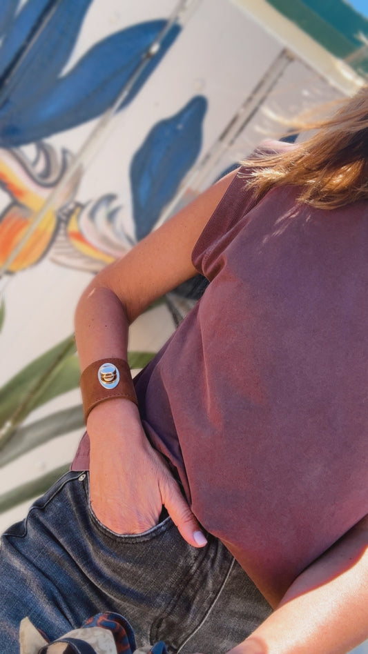 Brazalete 100% cuero. Transferencia bancaria $2450