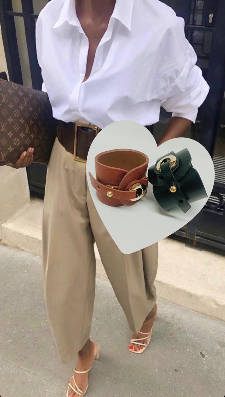 Brazalete 100% cuero. Transferencia bancaria $2520