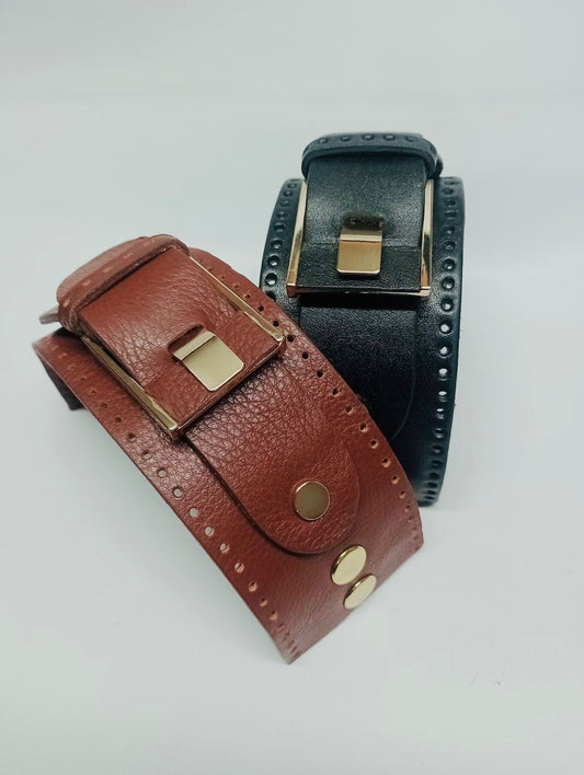 SUELA • Brazalete 100% cuero. Transferencia bancaria $2475