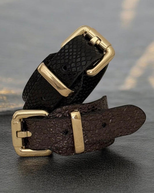 NEGRO REPTIL • Brazalete 100% cuero. Transferencia bancaria $2450