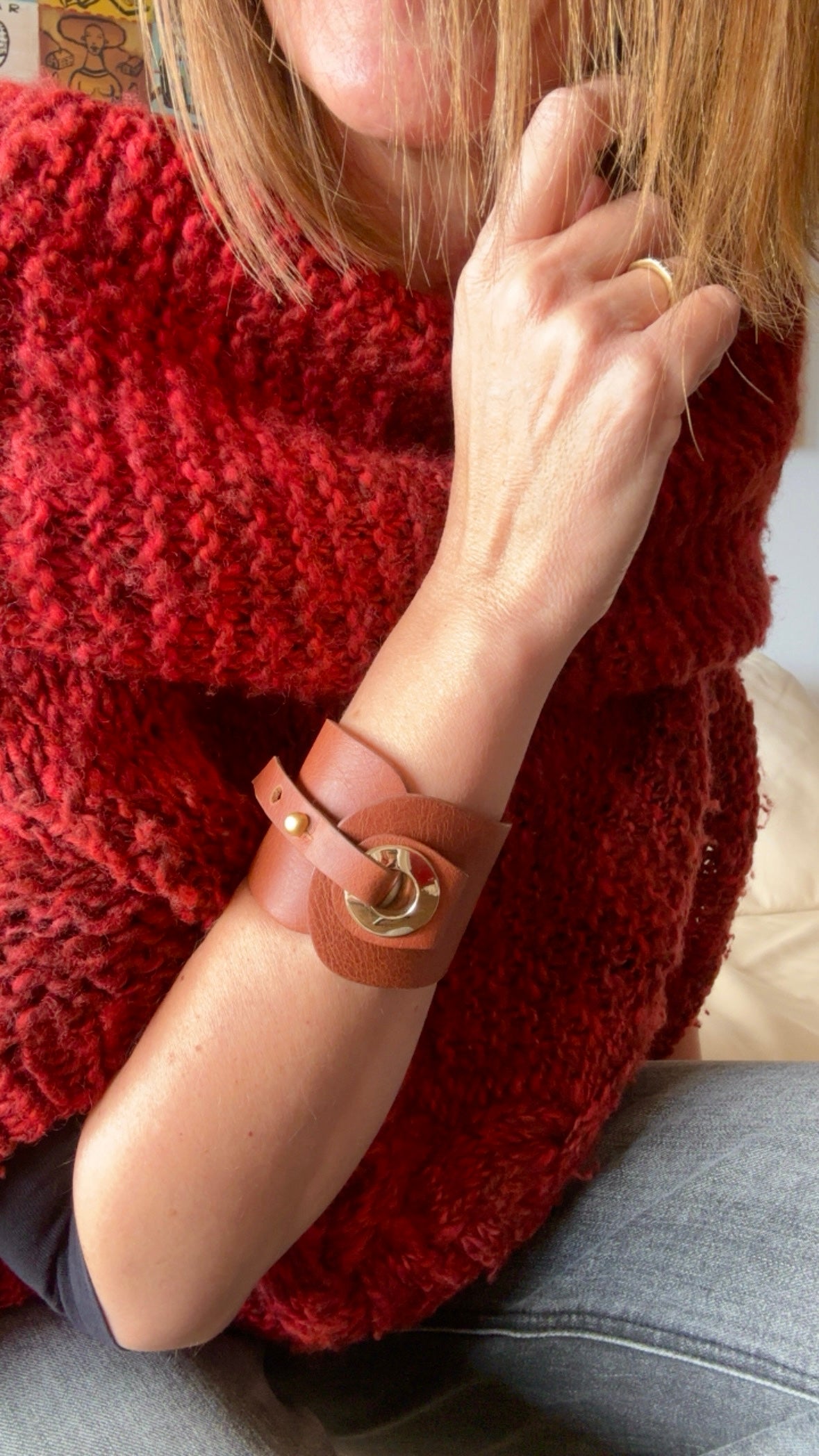 TABACO • Brazalete 100% cuero. Transferencia bancaria $2520